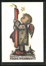 Künstler-AK Hummel: Engel mit großer Kerze 