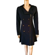 Neu BODYFLIRT Boutique Mantel Kleid schwarz Größe 38 goldfarbenen Knöpfe Reißver