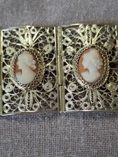 Antikes Silber 800 Armband Muschel Kamee Gemme handmade ca.  16 cm Sammlung