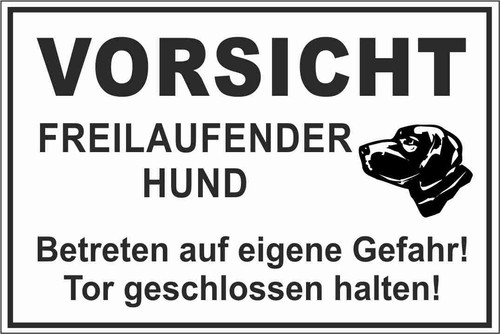 Schild vorsicht freilaufender - vorsicht,