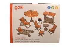 Puppenhausmöbel Puppengarten GARTEN Gartenmöbel Puppenmöbel Grill | GOKI | NEU