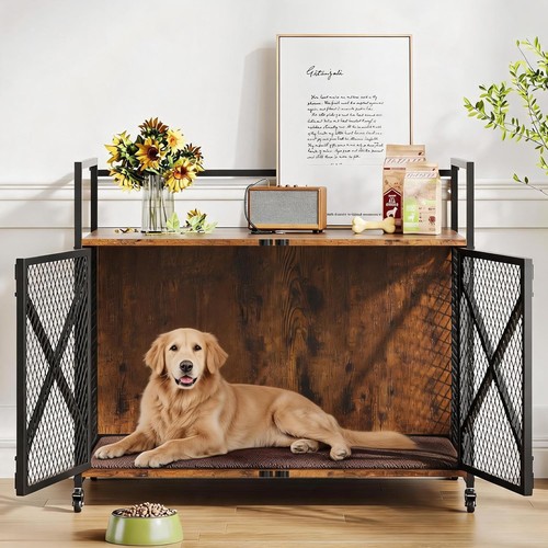 Hundebox aus metall - hundebox, holz