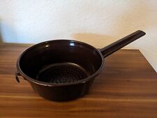 brauner DDR Emaille Durchschlag - Sieb - 36 x 19 x 7 cm