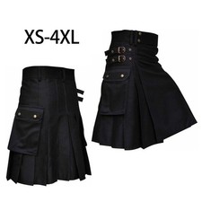 Rock Herrenbekleidung Traditionell Utility Kilt Kilts Retro Schottisch Schwarz