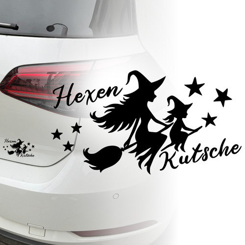 Auto aufkleber hexen kutsche - auto,