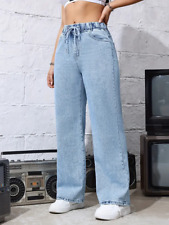 Damen Mom Jeans Stretch Schlaghose Loose Denim High Waist Bootcut Boyfriend