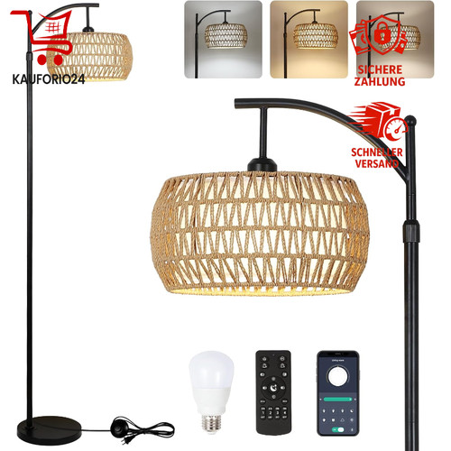 Dimmbare stehlampe rattan - dimmbare,