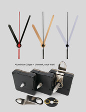 Quarzuhrwerk lautlos mit Zeiger-Set 9 cm schwarz weiß gold - Uhrwerk ohne ticken