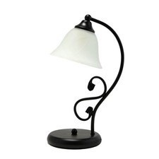 Tischlampe Weiß Schwarz Glas