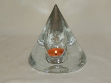 Glas Teelichhalter KEGELFÖRMIG gegossenes Glas