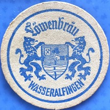 Alter Bierdeckel Löwenbräu Wasseralfingen um 1952 
