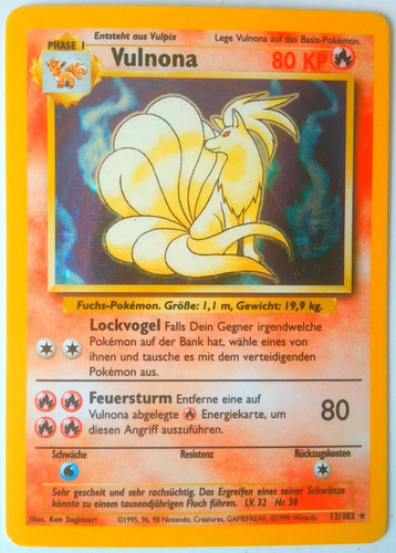 Pokémon karte vulnona holo - vulnona,