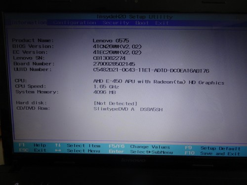 Lenovo g575 amd 450 apu - lenovo, e-450