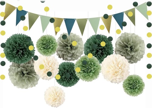 Papierblumen pompons 16er - pompons, set