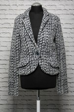 180 J33 FOX`S Damen Blazer Gr. 38 schwarz grau  Boucle Optik Taschen Kurzblazer