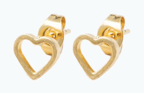 Herz ohrstecker edelstahl gold - herz,