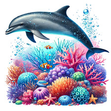 Wandtattoo Aufkleber Delphin