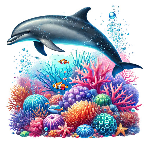 Wandtattoo aufkleber delphin - wandtattoo,
