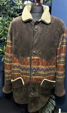 Azteken Leder Mantel Jacke