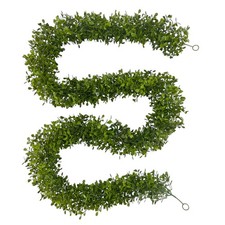 Künstliche Buchsbaumgirlande, 190cm Dekogirlande, Künstlicher Buchsbaum GRÜN