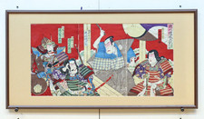 Japanische UKIYO-E Farbe von KABUKI Schauspielern TOKUGAWA Szenen...