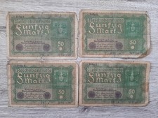 4 Alte Reichsbanknote 50 Mark Reihe 1, Berlin 24.Juni 1919,