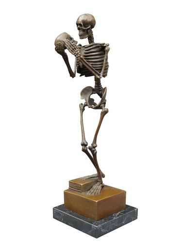 Bronze figur skulptur skelett - figur,