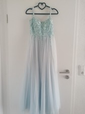 Cinderella Ballkleid Gr. 34 Pailletten Glitzer Abendkleid hellblau
