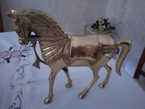 Vintage messing pferd skulptur - messing,