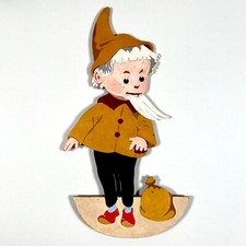 1960er Seltenes Sandmännchen Märchen-Holzbild 31cm Vintage DDR Figur Deko Mängel