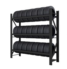 Reifenregal 200x60x200cm 300kg (3-lagig) Reifen Regal Schwerlastregal Schwarz