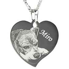 Gravur personalisierter Schmuck Herz Edelstahl Anhänger Fotogravur Geschenk