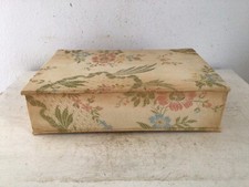 Alte Stoffschachtel Dose Box Shabby Vintage Brocante Deko Boudoir Blumenmotiv
