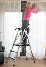 Haushaltsleiter 3 Stufen, klappbar - Sicherheitsleiter Alu mit Plattform 150kg