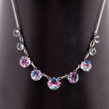 Art Deco Rheinkiesel Collier ° 835 Silber ° SILVER NECKLACE ° KETTE Halskette