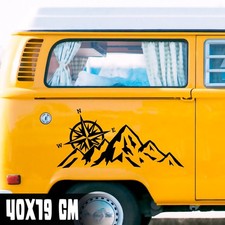 AUTO AUFKLEBER "BERGE KOMPASS" 40X19CM STICKER CAMPER WANDERN WOHNMOBIL #0350
