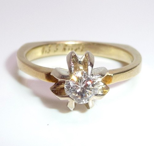 Ring 585 gold 35ct - gold, brillant