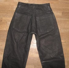 schmale - ENJOY - LEDERJEANS / Lederhose in schwarz aus Nubukleder in W26 / L33