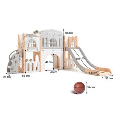 8 in1 Kinderrutsche Indoor Outdoor Kinderspielplatz mit Basketballkorb Kletter