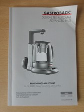 Original Bedienungsanleitung Gastroback Tee-Automat Advanced Plus, Deutsch Engli