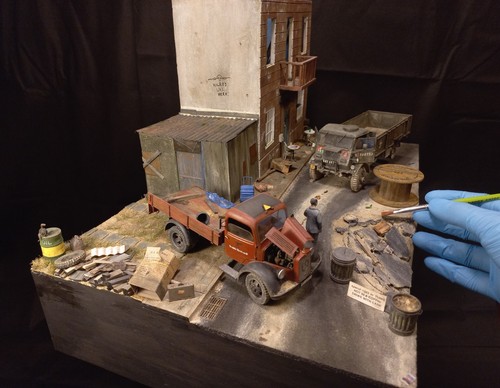 Gebautes bemaltes diorama - bemaltes,