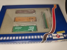 Kleinserien-Bausatz von Tillig zum Bau von 3 US-Boxcars 500195, NEU + OVP