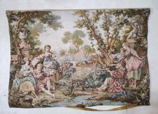 Vintage Wandteppich Gobelin Tapisserie Angelszene 140 x 97 cm Couple Wandbehang 