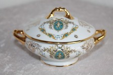 Bonbonniere Deckeldose Schmuckschatulle Porzellan Limoges France Blumendekor alt