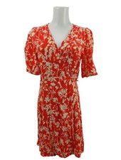 MNG Wickelkleid Damen Kleid Gr. DE 36 rot Casual-Look