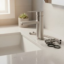 Edelstahl Waschtischarmatur