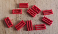 10 rote Lego Gitter Steine 1 x 2 x 1/3 (2412) (S601)