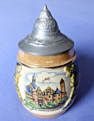 Bierkrug mit zinndeckel von - mit,