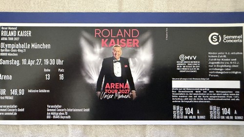 Ticket roland kaiser - roland, arena