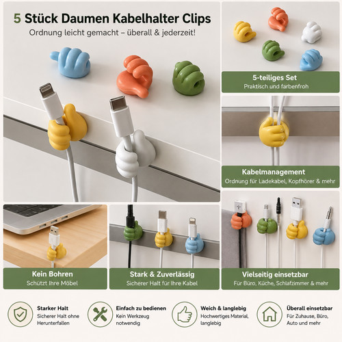 Kabelhalter daumenform - daumenform, –
